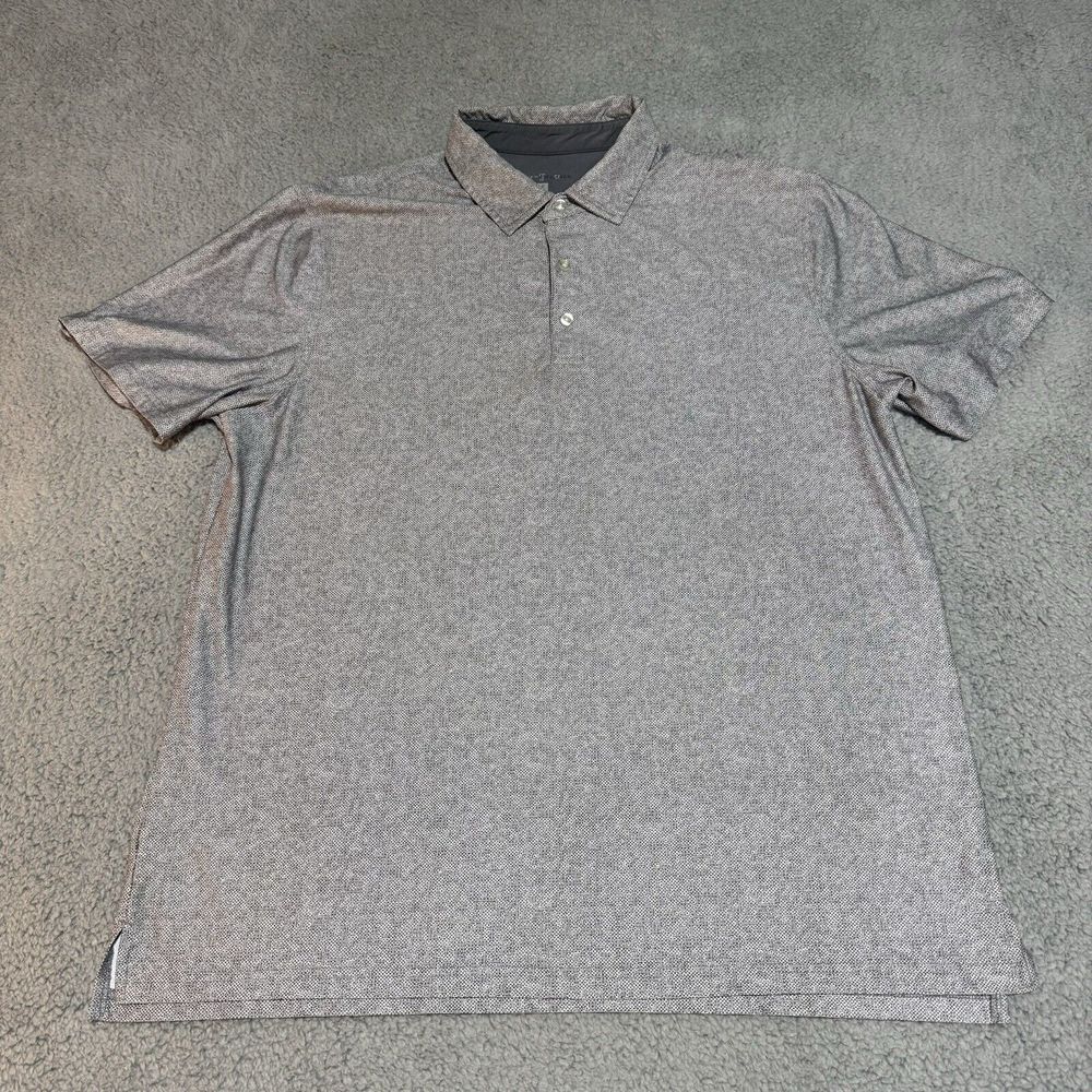Hickey Freeman Polo Shirt Men Large Gray Polyester Golf Golfing Outdoors‎ Preppy